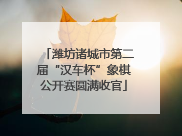 潍坊诸城市第二届“汉车杯”象棋公开赛圆满收官
