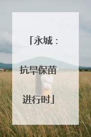永城：抗旱保苗进行时