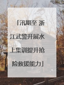 汛期至 浙江武警开展水上集训提升抢险救援能力