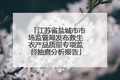 江苏省盐城市市场监管局发布救生衣产品质量专项监督抽查分析报告