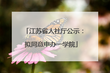 江苏省人社厅公示：拟同意申办一学院
