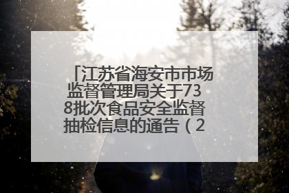 江苏省海安市市场监督管理局关于738批次食品安全监督抽检信息的通告（2025年第4期）