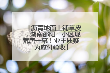 沥青地面上铺草皮，湖南邵阳一小区现荒唐一幕！业主质疑为应付验收