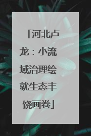 河北卢龙：小流域治理绘就生态丰饶画卷