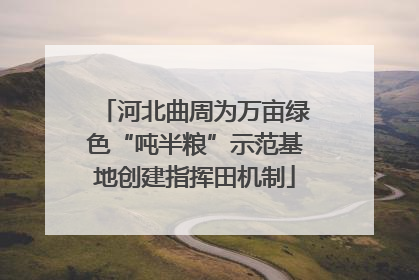 河北曲周为万亩绿色“吨半粮”示范基地创建指挥田机制