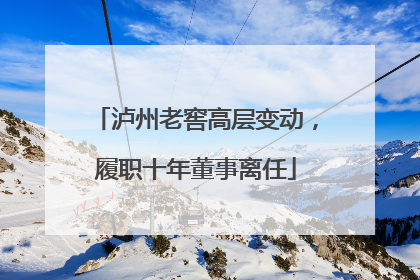泸州老窖高层变动，履职十年董事离任
