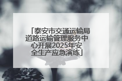 泰安市交通运输局道路运输管理服务中心开展2025年安全生产应急演练