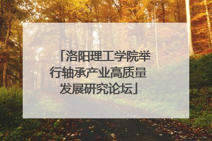 洛阳理工学院举行轴承产业高质量发展研究论坛