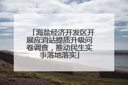 海盐经济开发区开展应消站提质升级问卷调查，推动民生实事落地落实