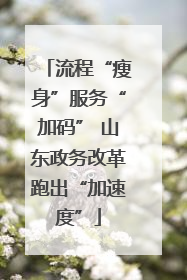 流程“瘦身”服务“加码” 山东政务改革跑出“加速度”