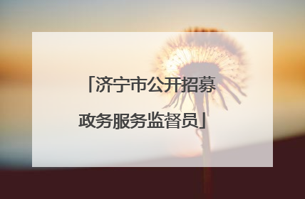 济宁市公开招募政务服务监督员