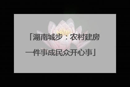 湖南城步：农村建房一件事成民众开心事
