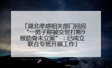湖北孝感相关部门回应“一男子称被交警打断9根肋骨未立案”：已成立联合专班开展工作