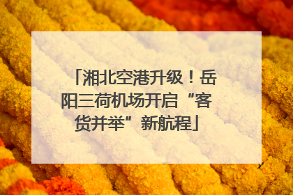 湘北空港升级！岳阳三荷机场开启“客货并举”新航程