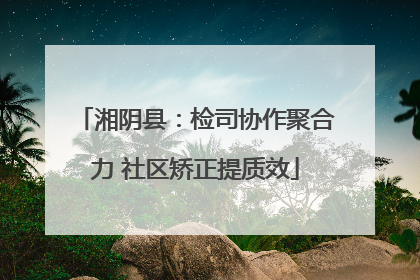 湘阴县：检司协作聚合力 社区矫正提质效