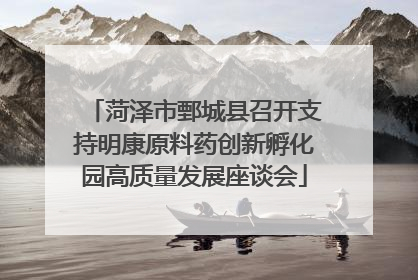 菏泽市鄄城县召开支持明康原料药创新孵化园高质量发展座谈会
