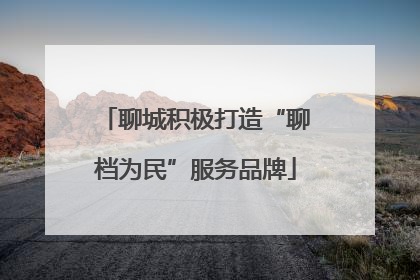 聊城积极打造“聊档为民”服务品牌