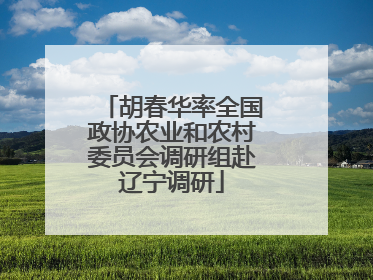 胡春华率全国政协农业和农村委员会调研组赴辽宁调研