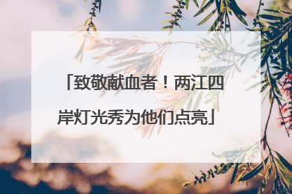 致敬献血者！两江四岸灯光秀为他们点亮