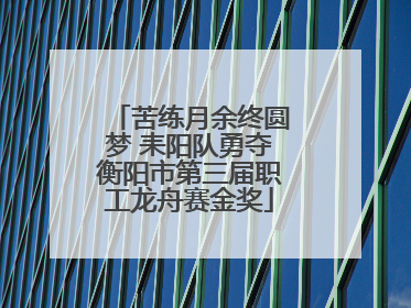 苦练月余终圆梦 耒阳队勇夺衡阳市第三届职工龙舟赛金奖