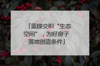 蓝绿交织“生态空间”，为好房子落地创造条件