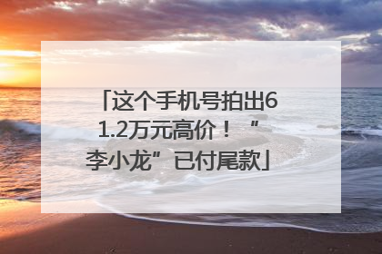 这个手机号拍出61.2万元高价！“李小龙”已付尾款