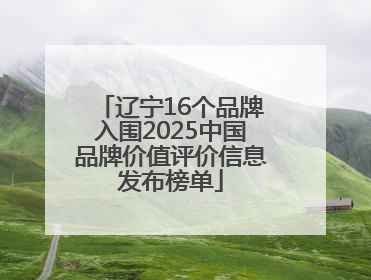 辽宁16个品牌入围2025中国品牌价值评价信息发布榜单