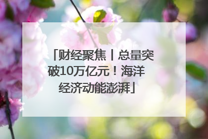 财经聚焦丨总量突破10万亿元！海洋经济动能澎湃