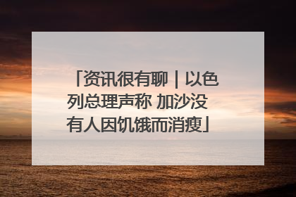 资讯很有聊｜以色列总理声称 加沙没有人因饥饿而消瘦