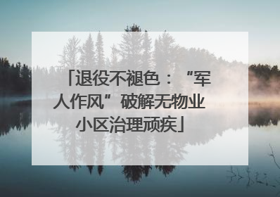 退役不褪色：“军人作风”破解无物业小区治理顽疾
