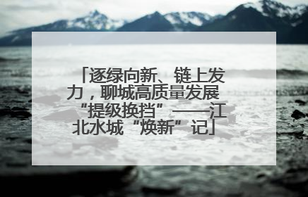 逐绿向新、链上发力，聊城高质量发展“提级换挡”——江北水城“焕新”记