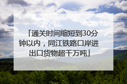 通关时间缩短到30分钟以内，同江铁路口岸进出口货物超千万吨