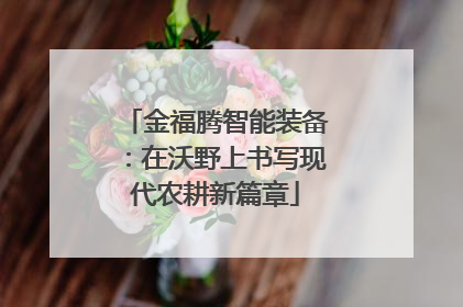 金福腾智能装备：在沃野上书写现代农耕新篇章