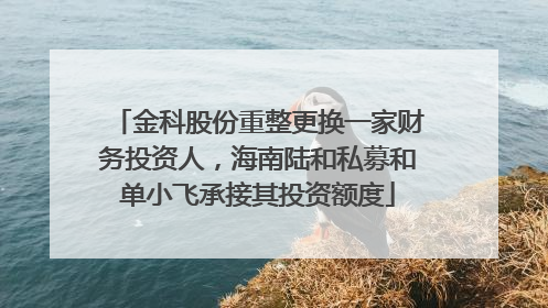金科股份重整更换一家财务投资人，海南陆和私募和单小飞承接其投资额度