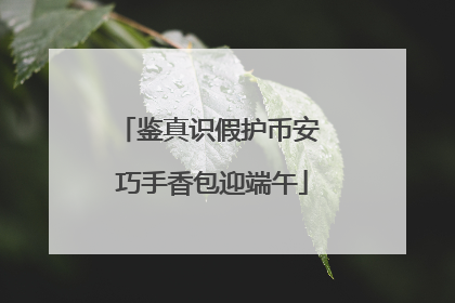 鉴真识假护币安 巧手香包迎端午