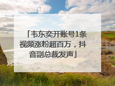 韦东奕开账号1条视频涨粉超百万，抖音副总裁发声