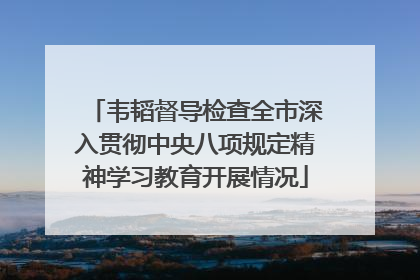 韦韬督导检查全市深入贯彻中央八项规定精神学习教育开展情况
