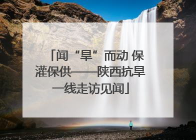闻“旱”而动 保灌保供——陕西抗旱一线走访见闻