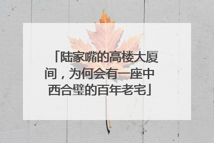 陆家嘴的高楼大厦间，为何会有一座中西合璧的百年老宅