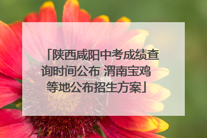 陕西咸阳中考成绩查询时间公布 渭南宝鸡等地公布招生方案
