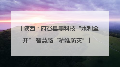 陕西：府谷县黑科技“水利全开” 智慧脑“精准防灾”