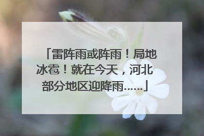 雷阵雨或阵雨！局地冰雹！就在今天，河北部分地区迎降雨……