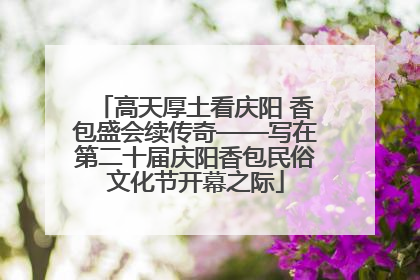 高天厚土看庆阳 香包盛会续传奇——写在第二十届庆阳香包民俗文化节开幕之际