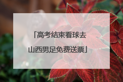 高考结束看球去 山西男足免费送票