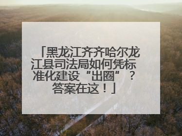 黑龙江齐齐哈尔龙江县司法局如何凭标准化建设“出圈”？答案在这！
