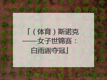 （体育）斯诺克——女子世锦赛：白雨露夺冠