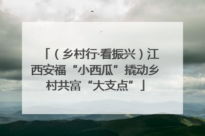 （乡村行·看振兴）江西安福“小西瓜”撬动乡村共富“大支点”