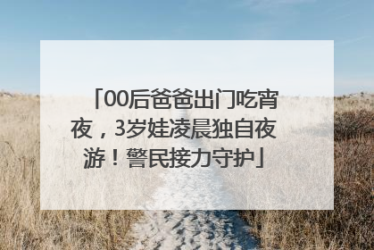 00后爸爸出门吃宵夜，3岁娃凌晨独自夜游！警民接力守护