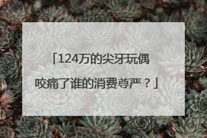 124万的尖牙玩偶 咬痛了谁的消费尊严？