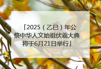 2025（乙巳）年公祭中华人文始祖伏羲大典将于6月21日举行